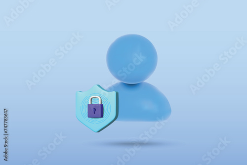 3d user access icon vector illustration design. Online security concept on blue background.