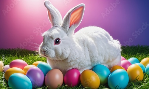 Wallpaper Mural Easter Bunny Amidst Colorful Eggs Torontodigital.ca