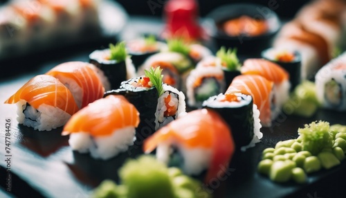 view of aesthetic sushi background image
