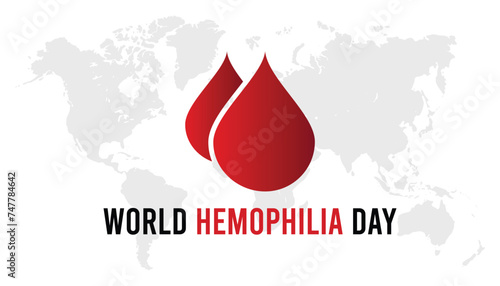 World Hemophilia day observed every year in April. Template for background, banner, card, poster with text inscription.
