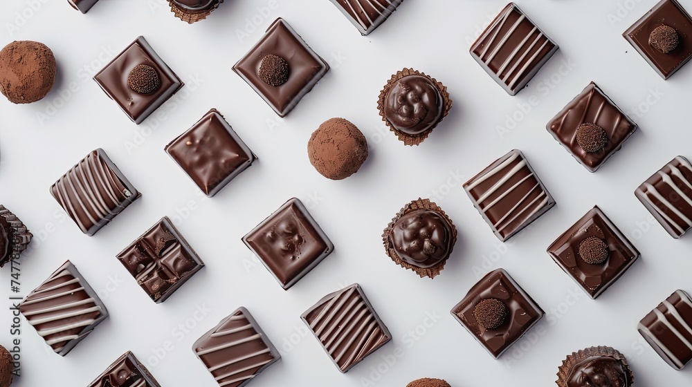 Chocolate pieces. Generative AI Chocolate pieces. Generative AI