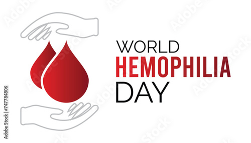 World Hemophilia day observed every year in April. Template for background, banner, card, poster with text inscription.