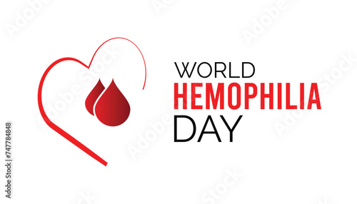 World Hemophilia day observed every year in April. Template for background, banner, card, poster with text inscription.