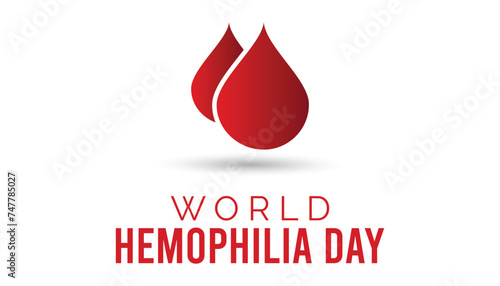 World Hemophilia day observed every year in April. Template for background, banner, card, poster with text inscription.