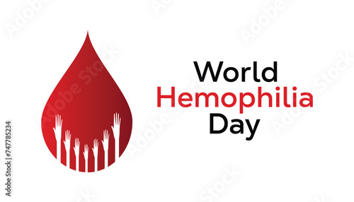 World Hemophilia day observed every year in April. Template for background, banner, card, poster with text inscription.