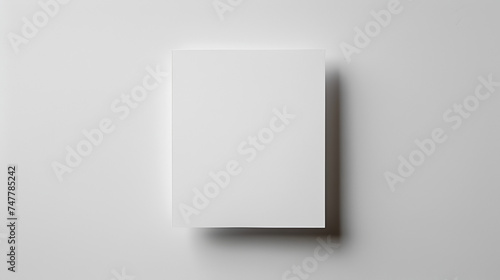 Blank White Square Paper on white background. generative ai © Malaika