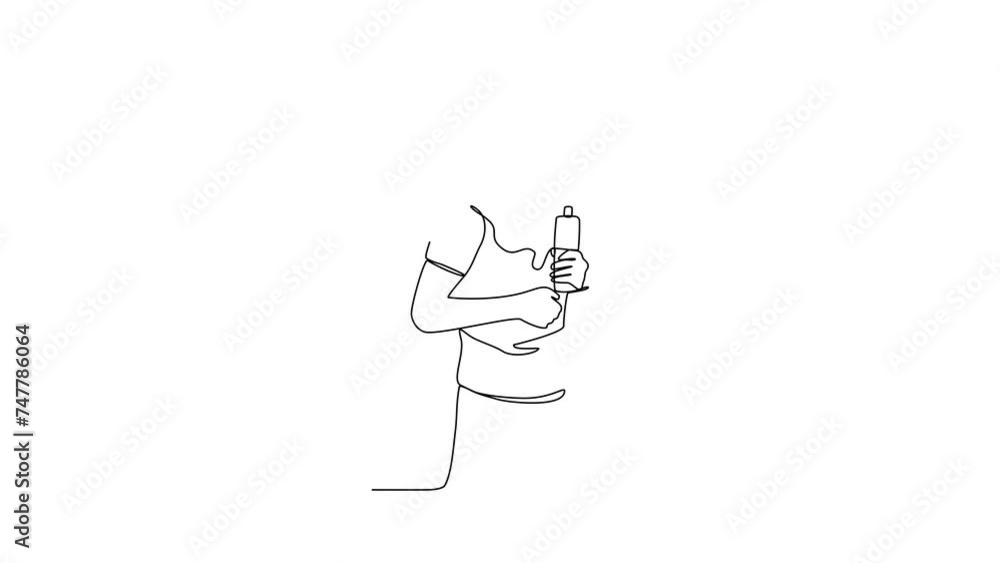 Animated self drawing of the people are drinking after exercising in the morning video design illustration. Drinking after exercising activity illustration in simple linear style video design concept Animated self drawing of the people are drinking after exercising in the morning video design illustration. Drinking after exercising activity illustration in simple linear style video design concept