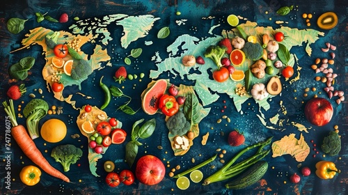 global movement towards sustainable eating, highlighting diverse cuisines that prioritize the planet's health © MAY