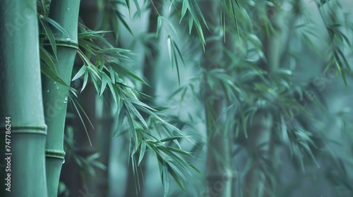 Bamboo with droplets.