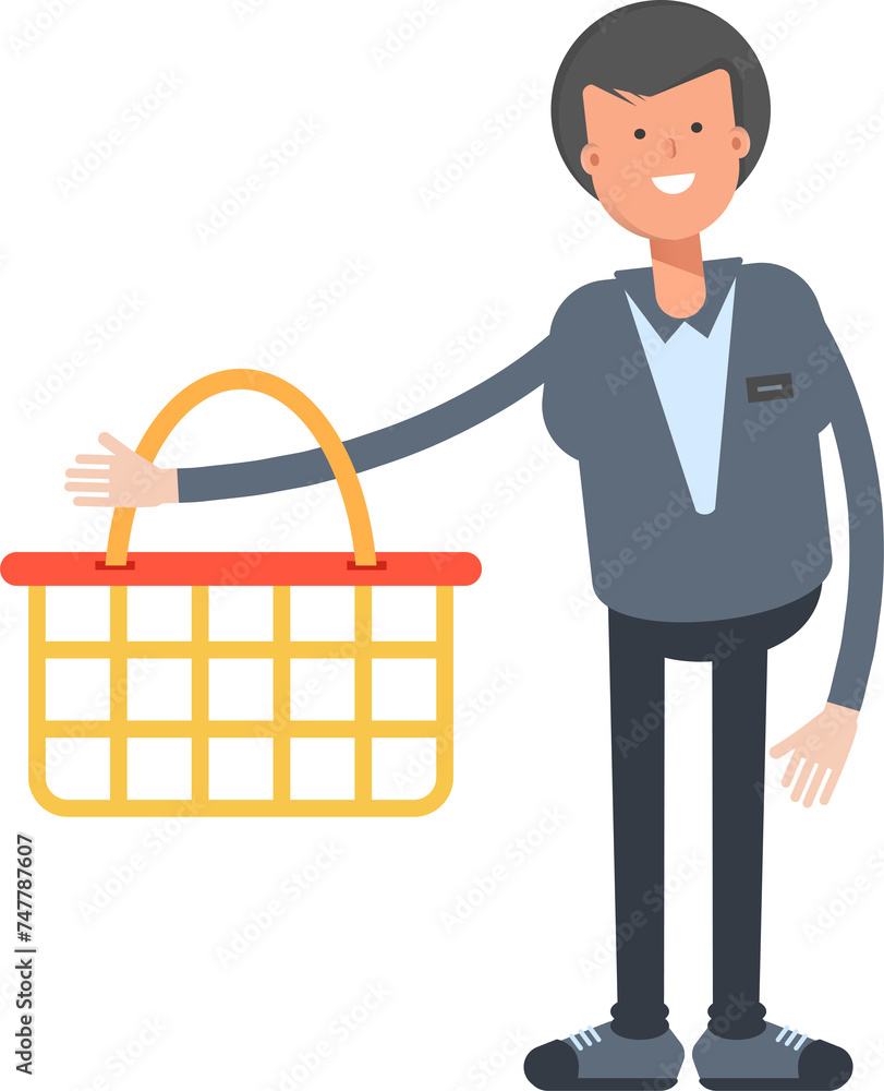 Male Character Holding Shopping Basket
Male Character Holding Shopping Basket