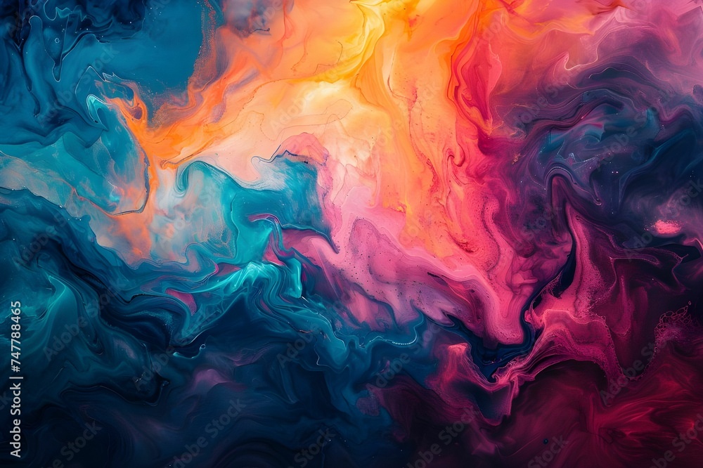 Abstract Fluid Art with Colorful Swirling Patterns Ai generated
