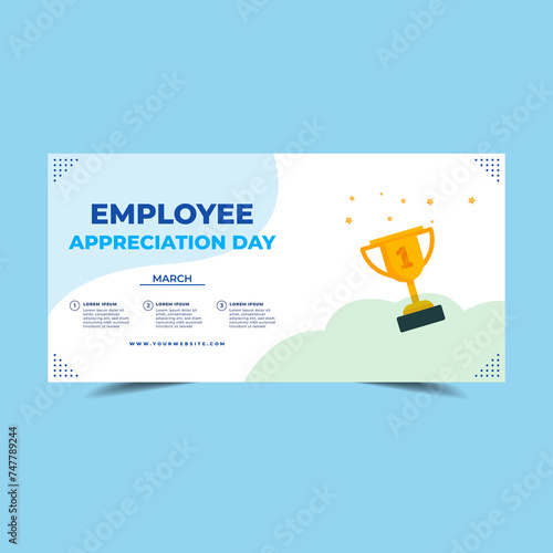 Flat employee appreciation day vertical poster template  Flat employee appreciation day horizontal banners set photo