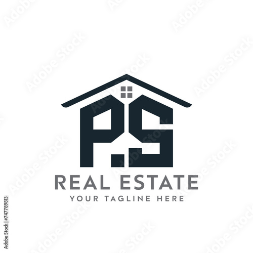 Initial letter PS real estate logo. roofing logo with letter PS. PS home logo