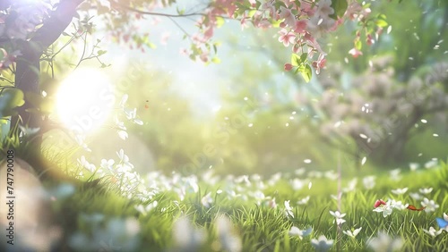 beautiful spring background concept. seamless looping overlay 4k virtual video animation background photo
