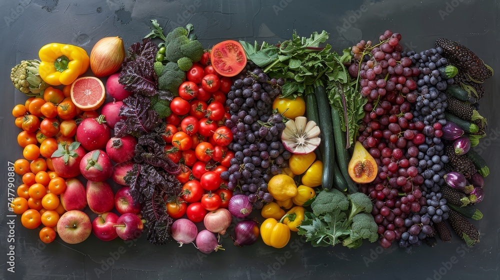 vibrant colors and textures of organic produce, celebrating the diversity of nature