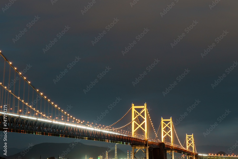 与島SAから見た瀬戸大橋の夜景