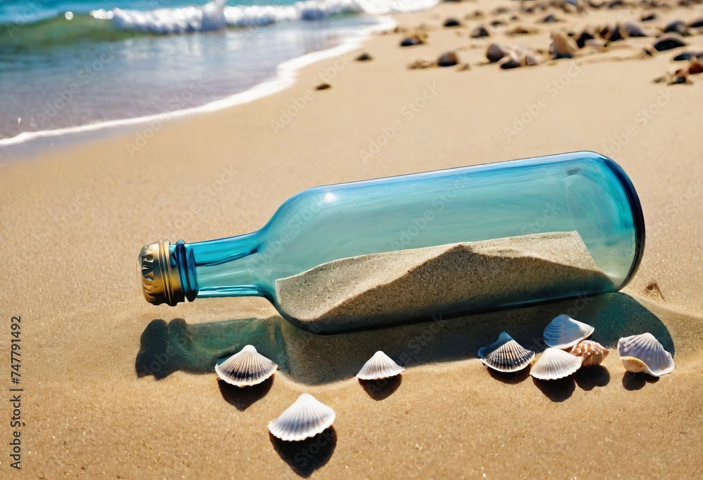 Sandy beach with turquoise water beckons for summer relaxation under a clear sky Sandy beach with turquoise water beckons for summer relaxation under a clear sky