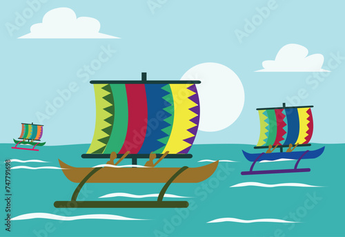 Muslim Vinta Boats takes part in a race called Regatta de Zamboanga during the Hermosa Festival in Mindanao. This ancient vessel are used by the Moro and Tausug people for cargo and fishing.