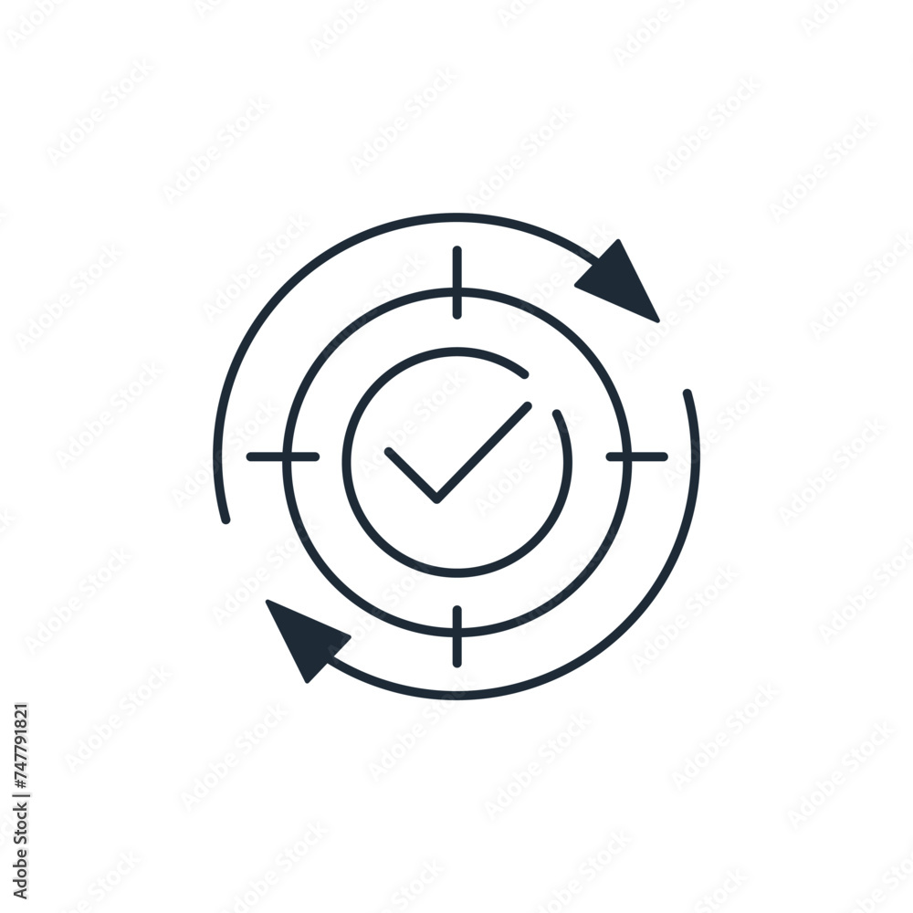 Refresh, set new goals.An updated plan for success. Vector linear icon isolated on white background. Refresh, set new goals.An updated plan for success. Vector linear icon isolated on white background.