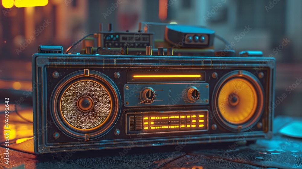 Fototapeta premium Portable Bluetooth Speaker Boombox 8K Realistic