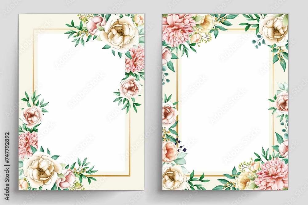 Floral Leaves With Beautiful Color Invitation Card
