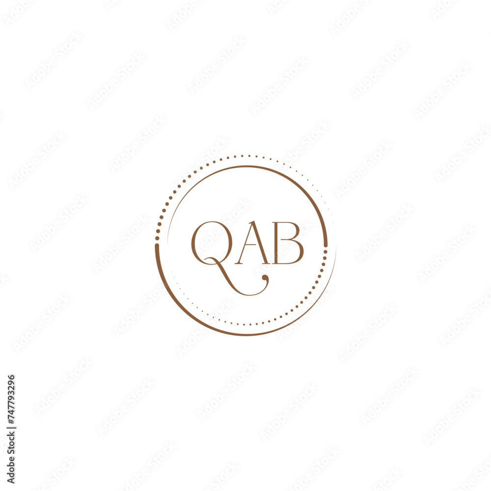 QAB creative initial letter flat monogram logo design with White background.Vector logo modern alphabet golden color font style. QAB creative initial letter flat monogram logo design with White background.Vector logo modern alphabet golden color font style.