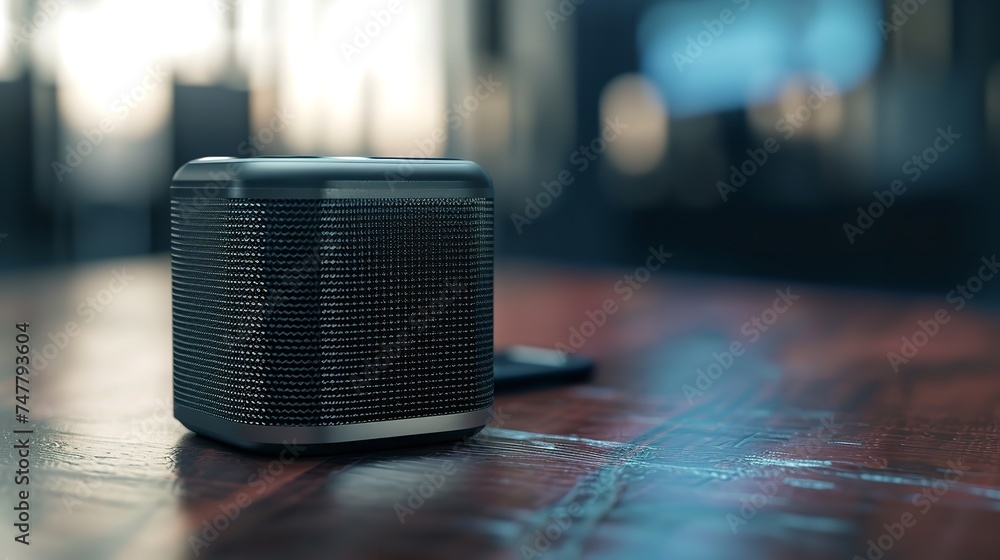 Portable Bluetooth Speaker Icon with Desktop 3D Portable Bluetooth Speaker Icon with Desktop 3D