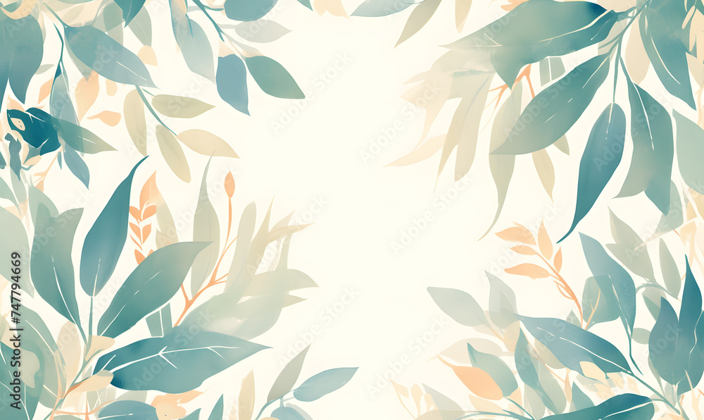 Artistic leaf pattern with soft pastel shades for a gentle and creative backdrop,Generative AI Artistic leaf pattern with soft pastel shades for a gentle and creative backdrop,Generative AI