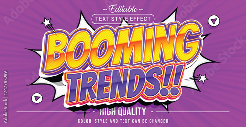 Editable text style effect - Booming Trends text style theme.