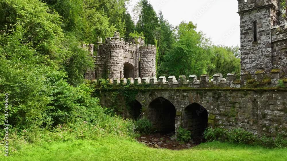Ballysaggartmore Towers. A medieval bridge in Lismore 4k Ballysaggartmore Towers. A medieval bridge in Lismore 4k