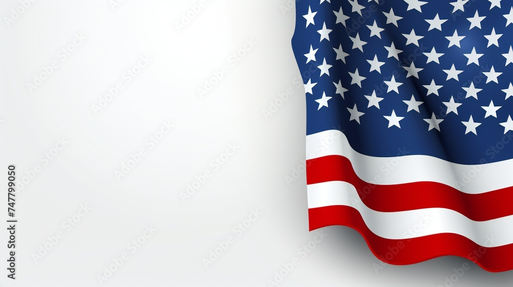Obraz premium United States web banner leaderboard. USA national flags vector background. American rectangular horizontal banner with copy space