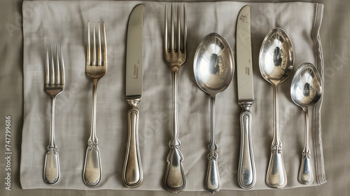 A set of fork, spoon and knife