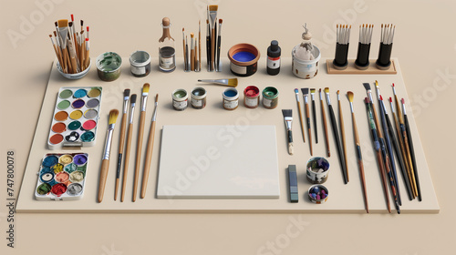 paint brushes and tools 