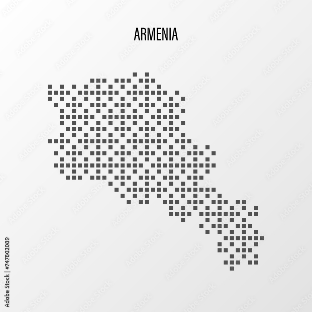 Dotted Map of Armenia Vector Illustration. Modern halftone region isolated white background