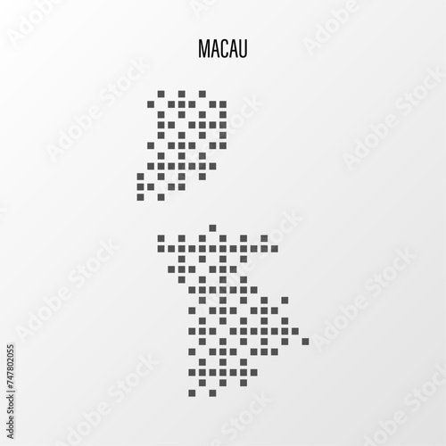 Dotted Map of Macau Vector Illustration. Modern halftone region isolated white background