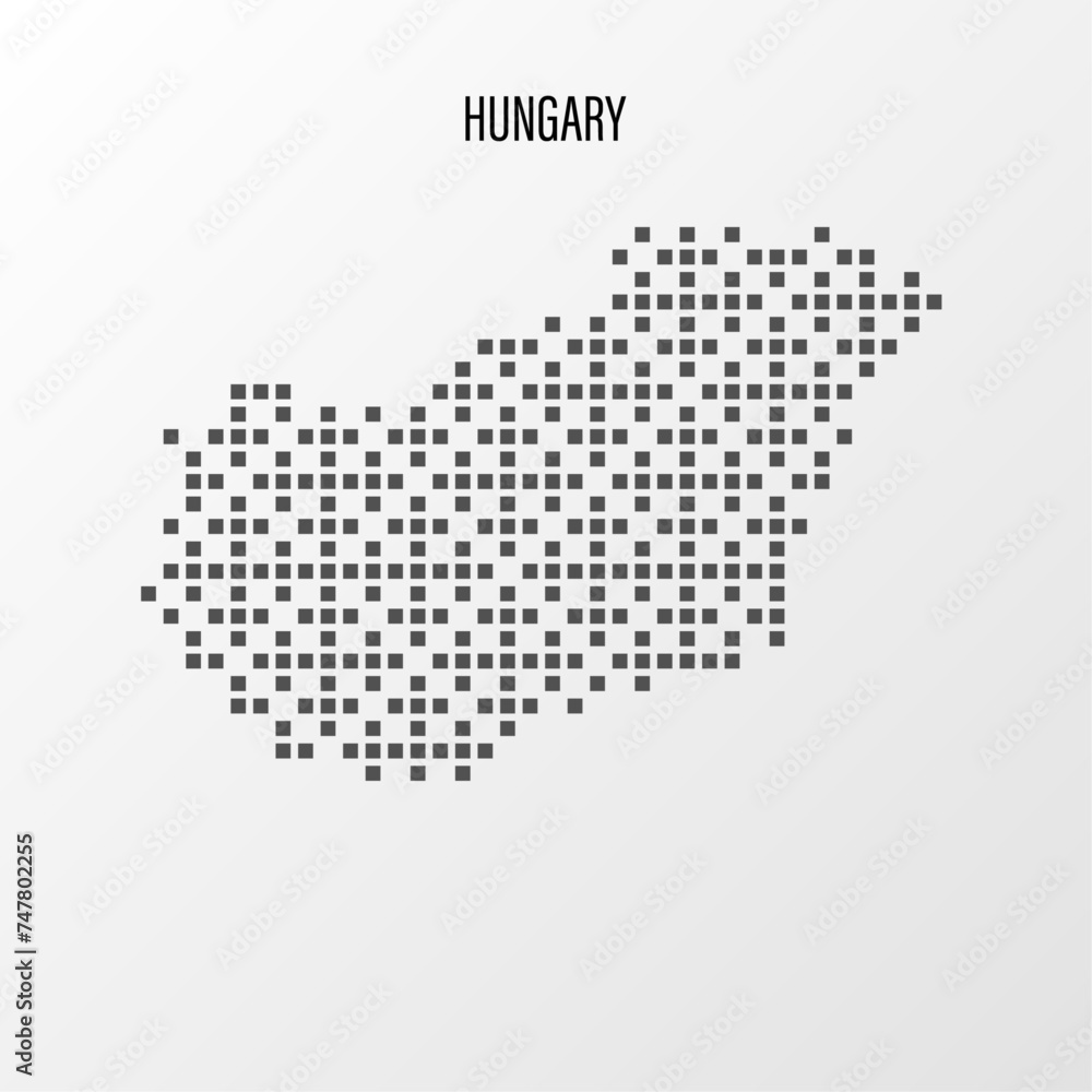 Dotted Map of  Hungary Vector Illustration. Modern halftone region isolated white background