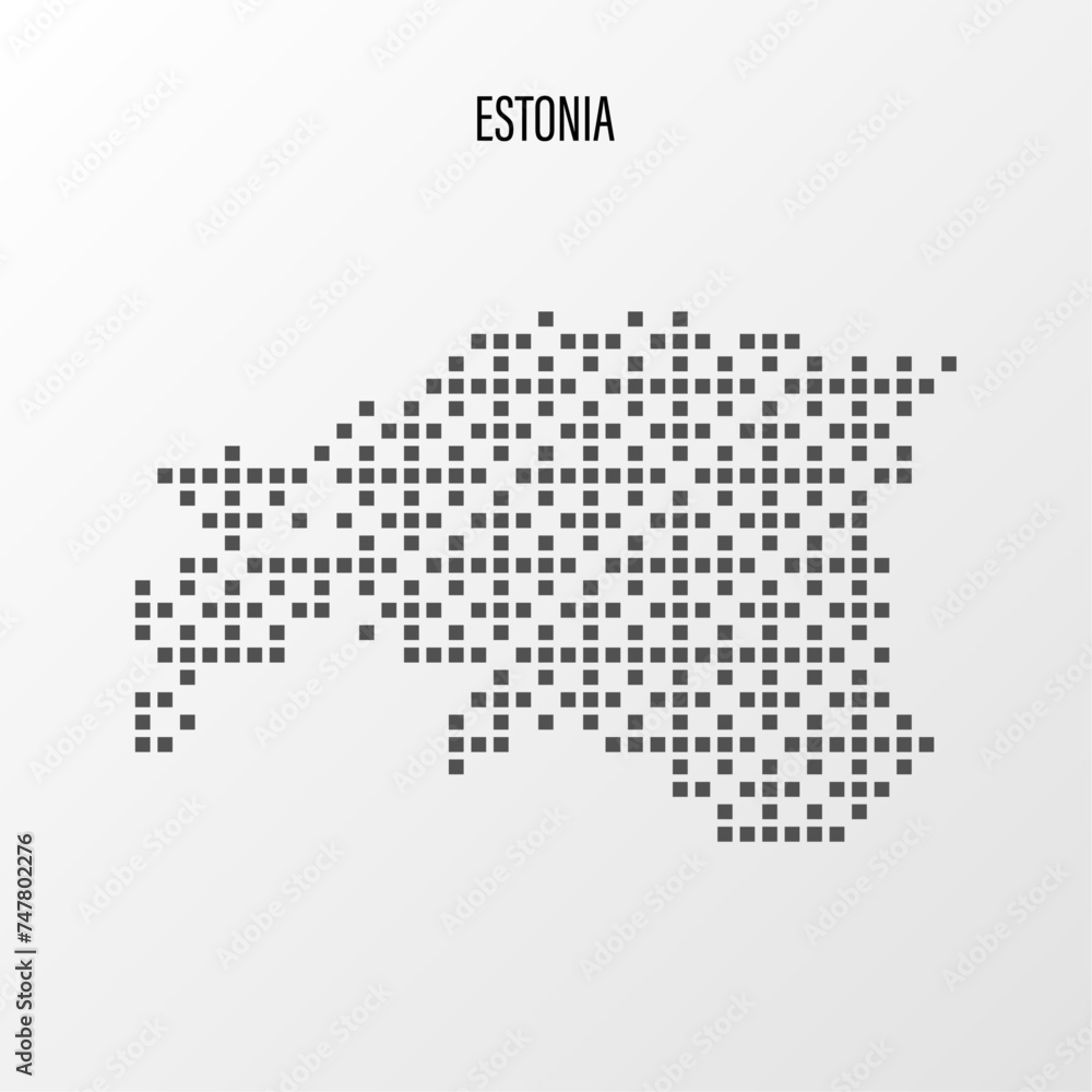 Dotted Map of Estonia Vector Illustration. Modern halftone region isolated white background