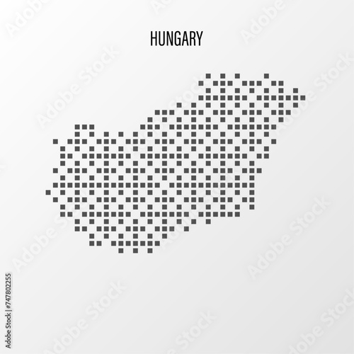 Dotted Map of Hungary Vector Illustration. Modern halftone region isolated white background