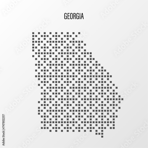 Dotted Map of Georgia Vector Illustration. Modern halftone region isolated white background