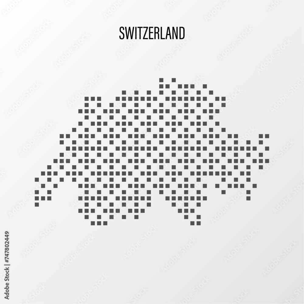 Dotted Map of Switzerland Vector Illustration. Modern halftone region isolated white background