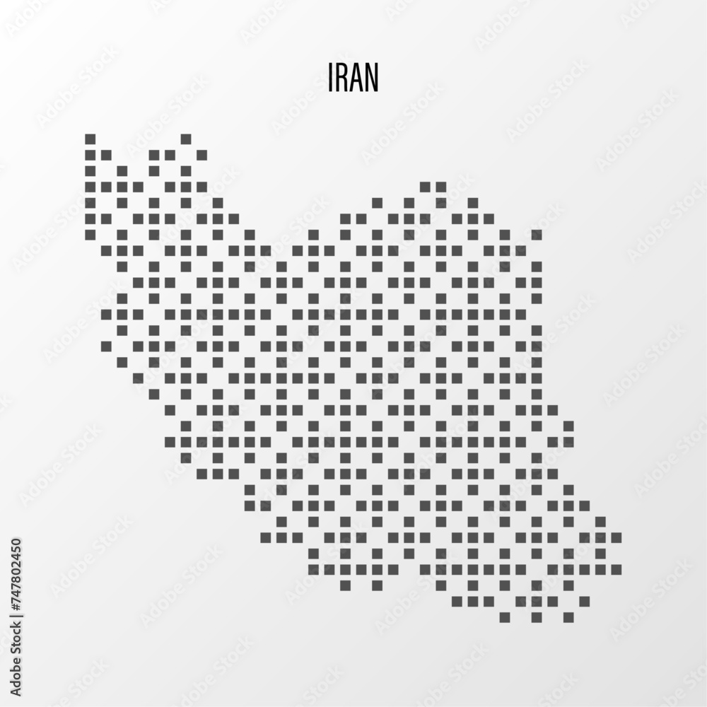 Dotted Map of Iran Vector Illustration. Modern halftone region isolated white background