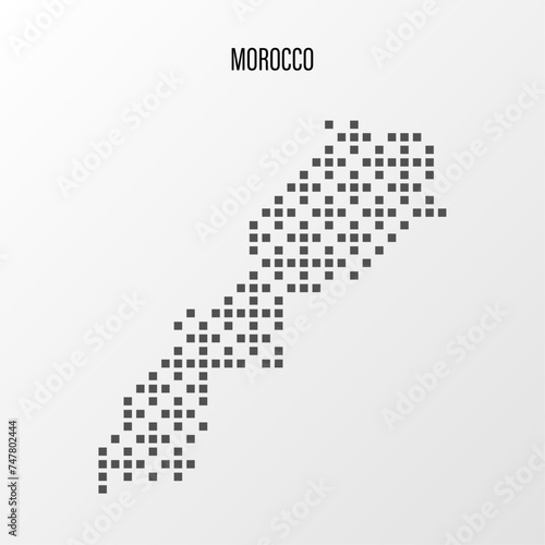 Dotted Map of Morocco Vector Illustration. Modern halftone region isolated white background