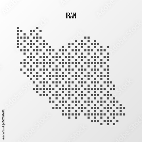 Dotted Map of Iran Vector Illustration. Modern halftone region isolated white background