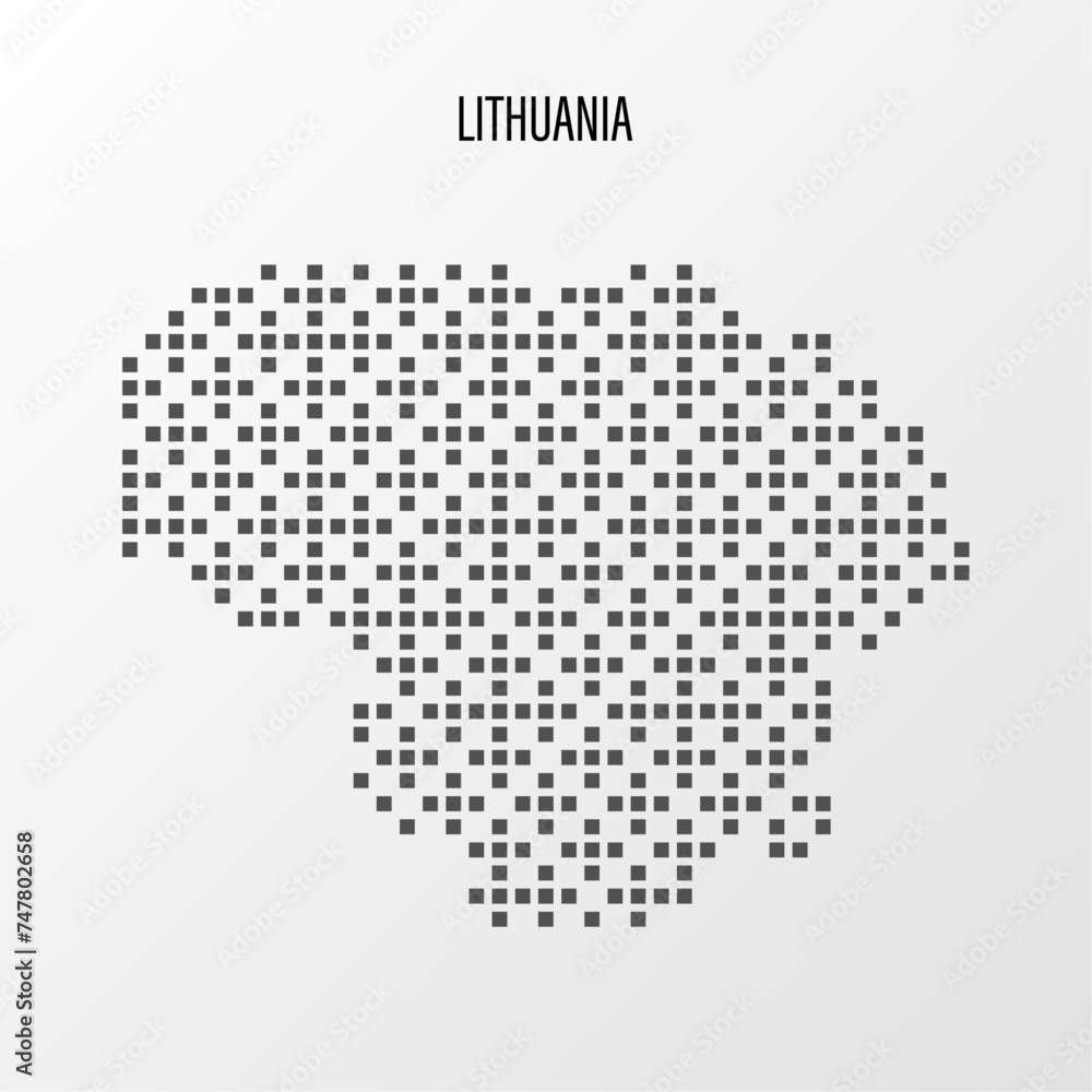 Dotted Map of Lithuania Vector Illustration. Modern halftone region isolated white background