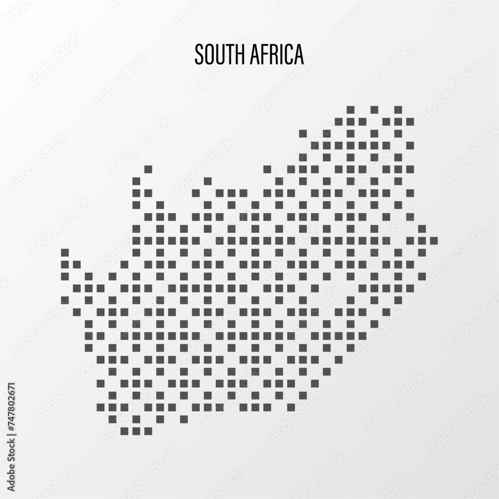Dotted Map of South Africa Vector Illustration. Modern halftone region isolated white background