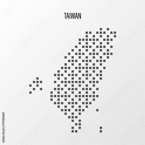 Dotted Map of Taiwan Vector Illustration. Modern halftone region isolated white background