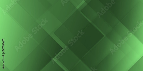 Intersecting lines and squares arranging randomly, vector of green background made by squares and triangles, presentation creative banner abstract blank green background with geometric patterns.