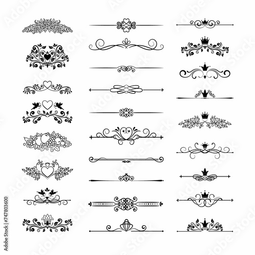 Vector Vintage Page Decor With Crowns Arrows Floral Elements