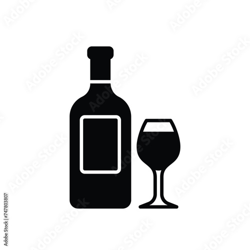 Wine icon vector stock illustration