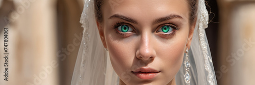 Enigmatic Woman Veiled in Green